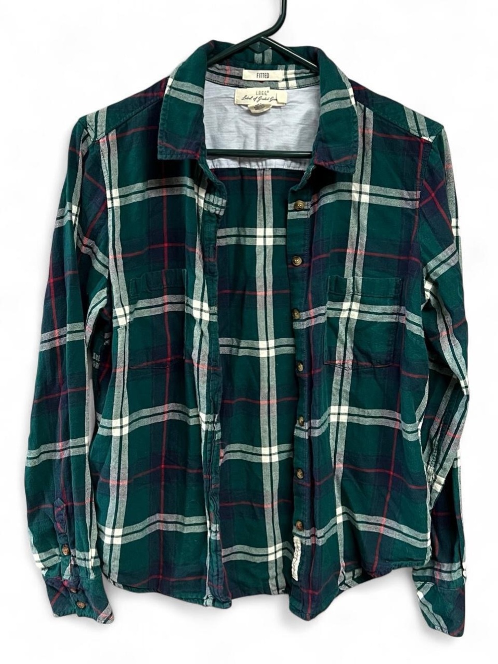 H&M Label of Graded Goods Plaid Button Down Long Sleeve Shirt Size 12
